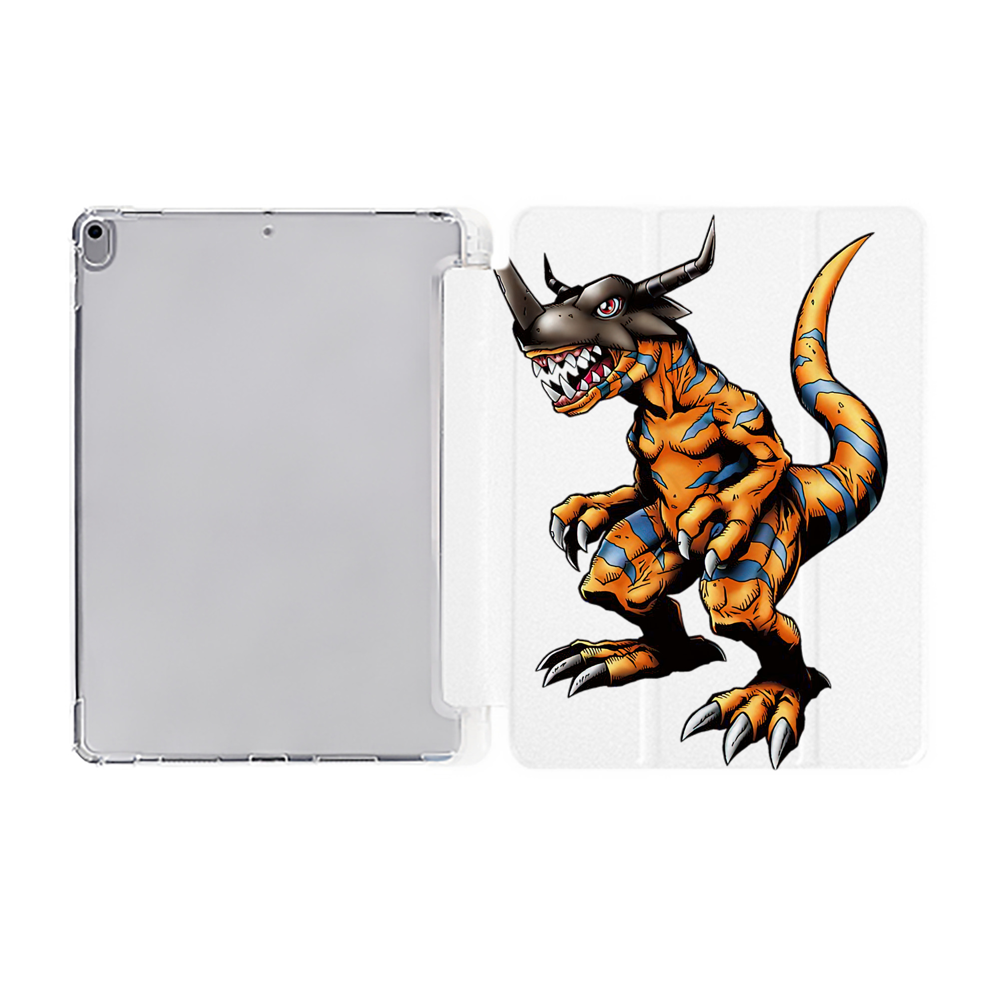 （画像用） Digimon デジタルモンスター/デジモン IPad ケース ペン収納付き 三つ折りスタンド PUレザー×シリコン 対応機種9.5/10.5/10.9インチ